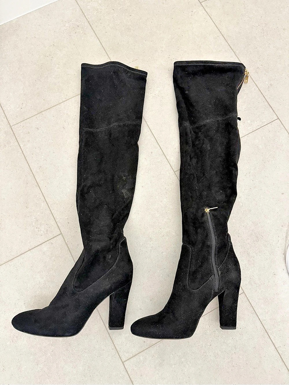 Fendi Over-the-Knee Boots Black Good